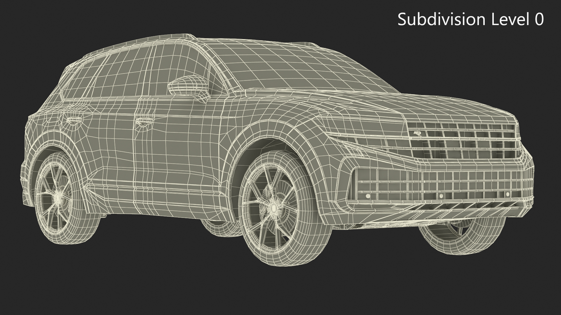 3D model Hybrid Electric SUV Black Lights On