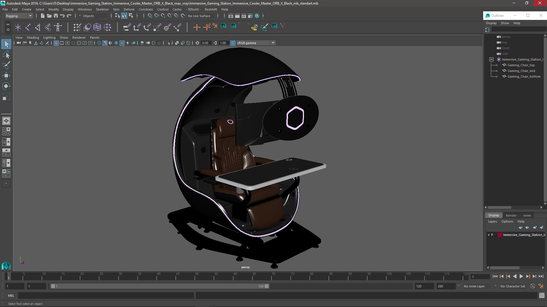 3D model Immersive Gaming Station Immersive Cooler Master ORB X Black