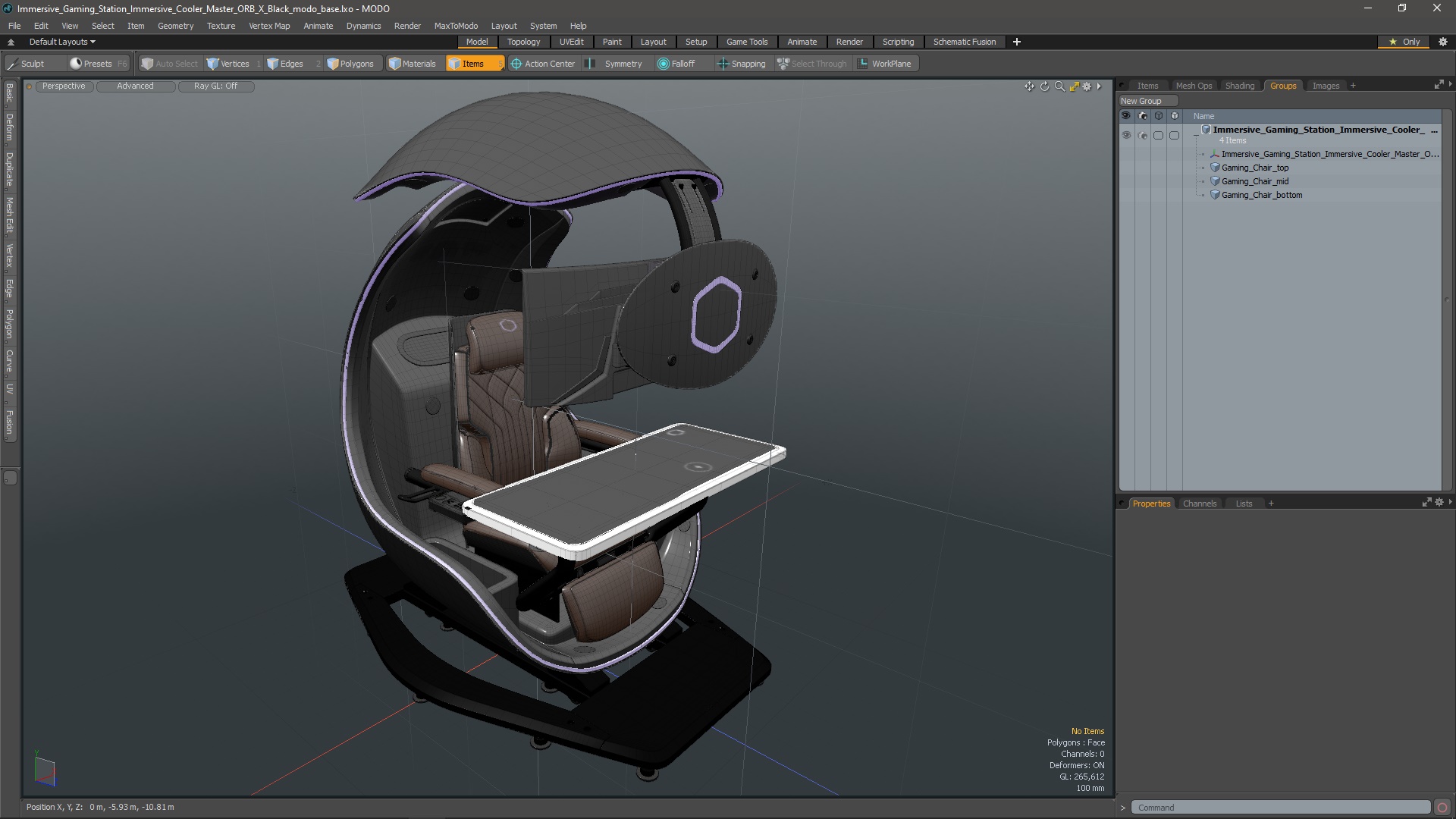 3D model Immersive Gaming Station Immersive Cooler Master ORB X Black