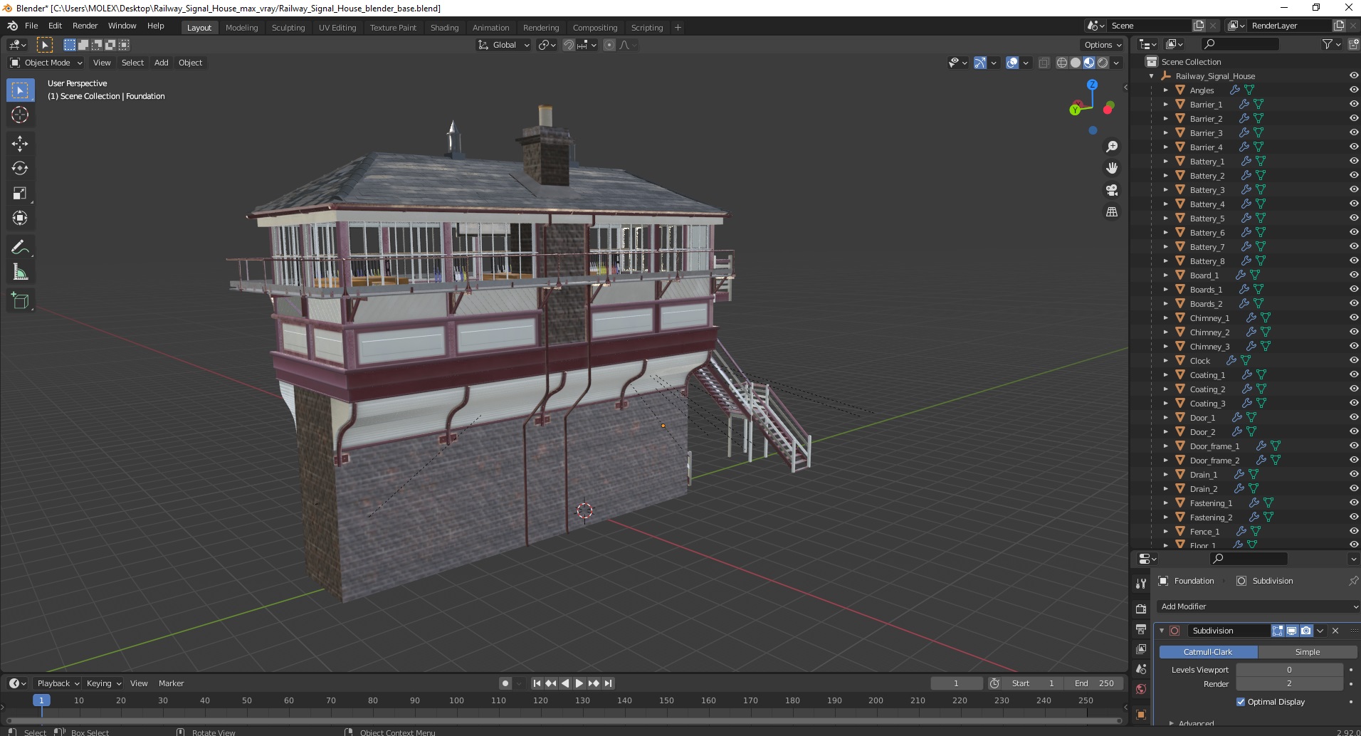 3D model Railway Signal House