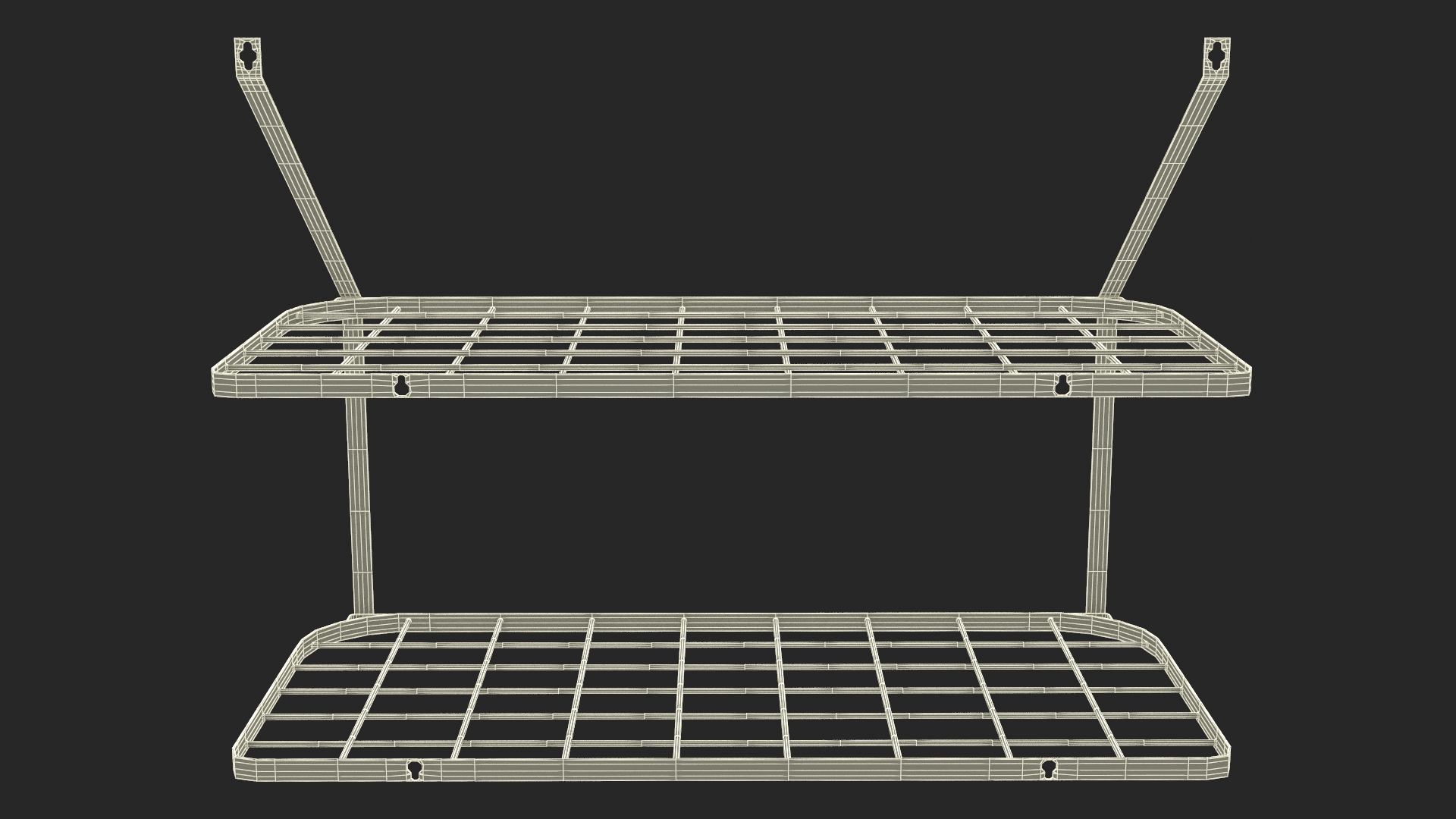 3D Kitchen Pot Rack Storage Wall Mounted Black model