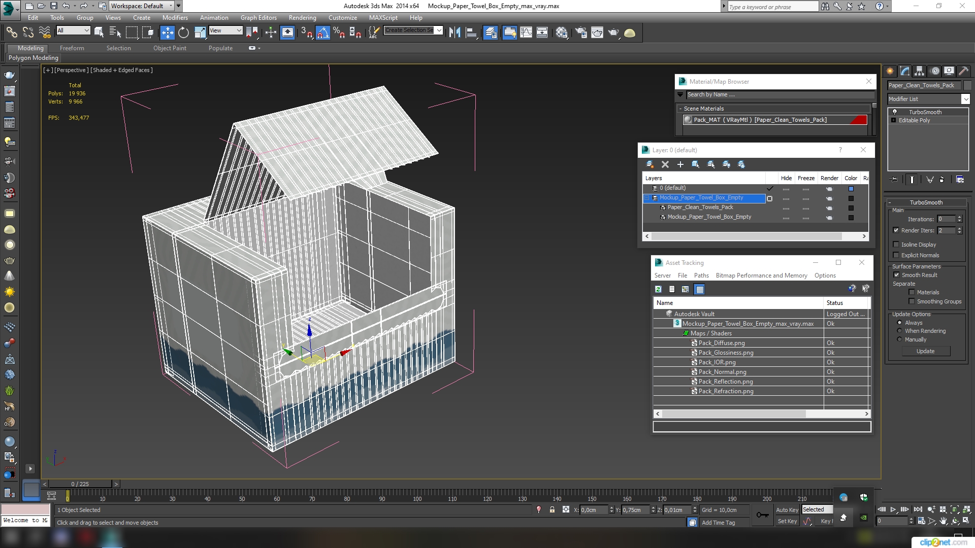 3D Mockup Paper Towel Box Empty model