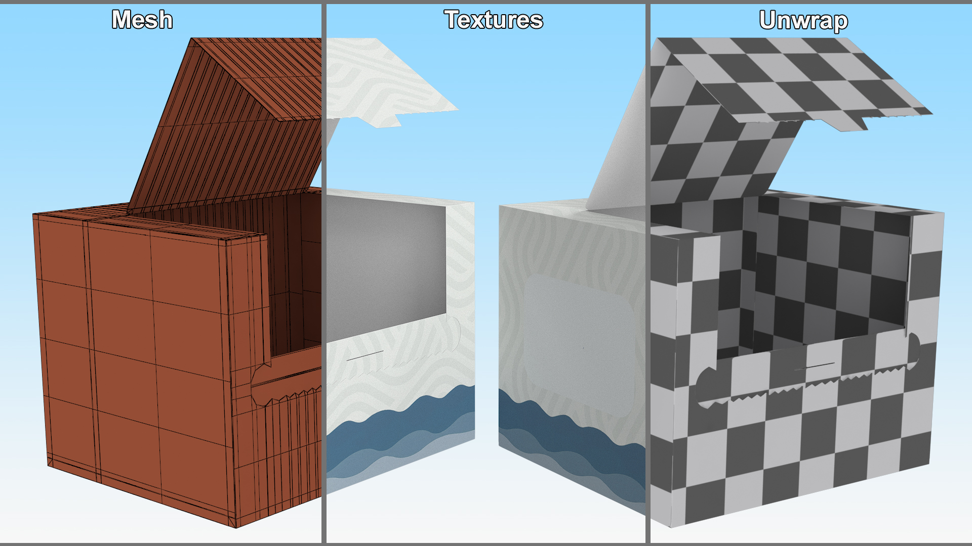 3D Mockup Paper Towel Box Empty model