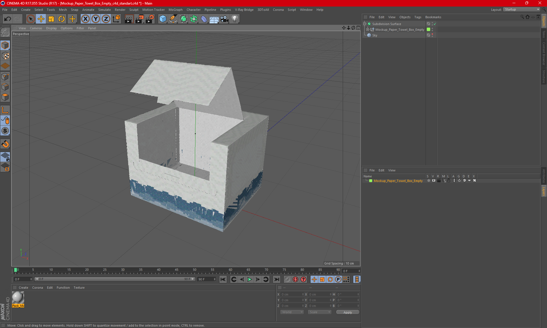 3D Mockup Paper Towel Box Empty model