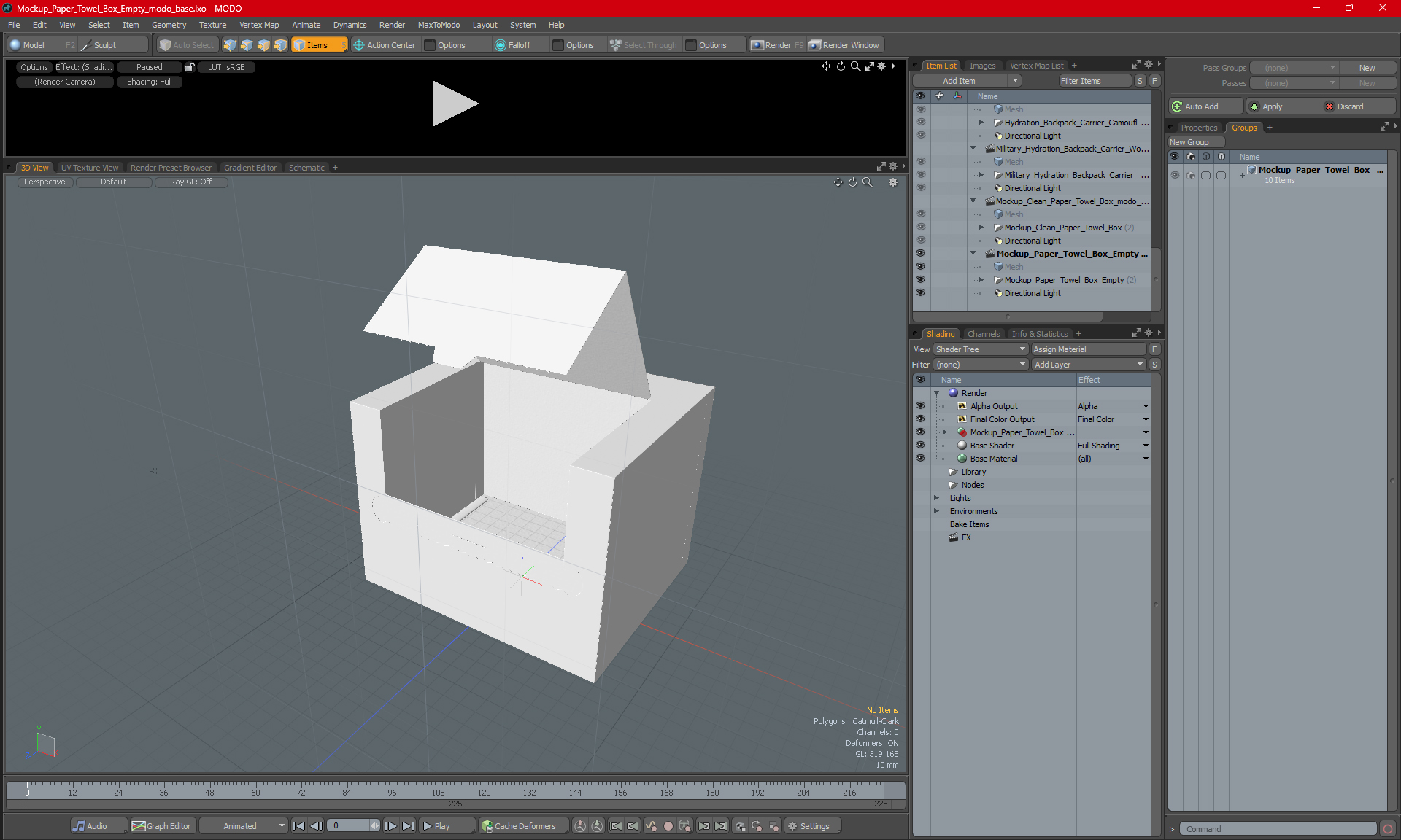 3D Mockup Paper Towel Box Empty model