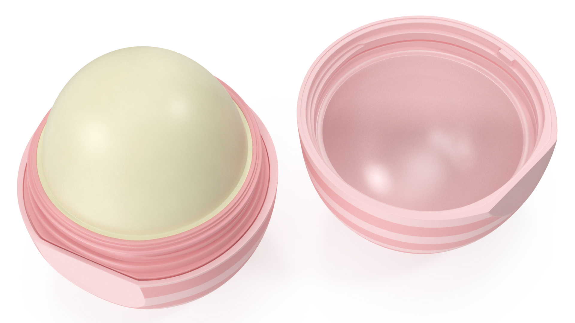 3D model EOS Organic Lip Balm Pink Stripes Closed