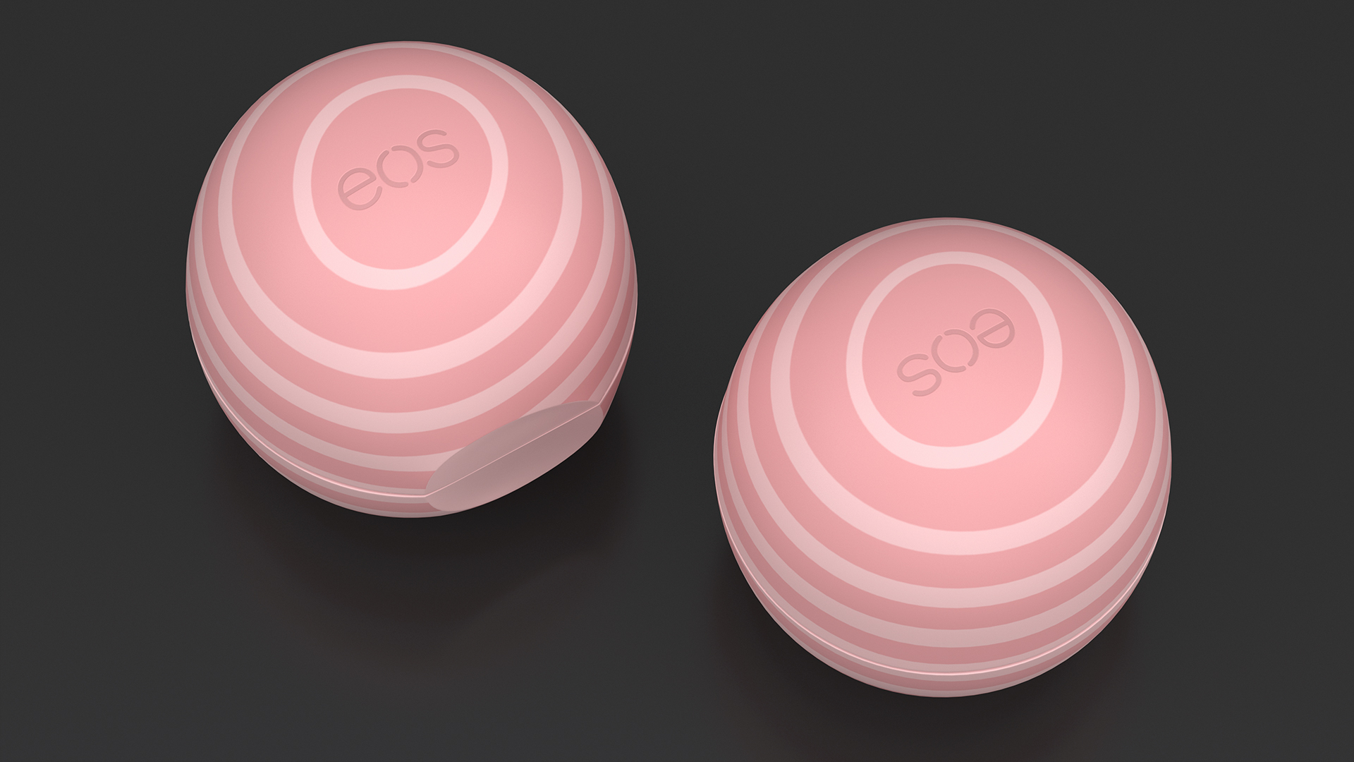 3D model EOS Organic Lip Balm Pink Stripes Closed