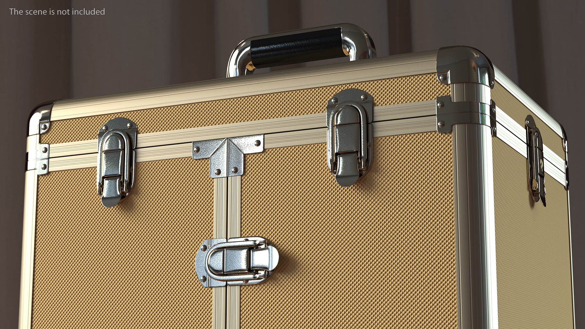 3D Golden Rolling Makeup Case Folded model