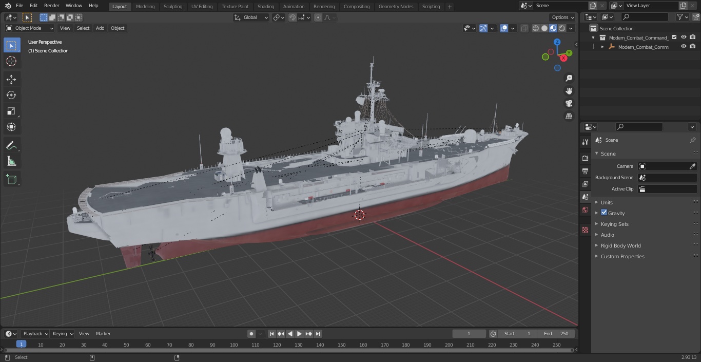 3D Modern Combat Command Ship