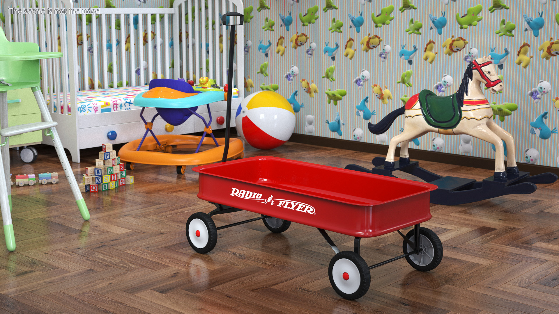3D Kids and Toddler Classic Steel Pull Wagon