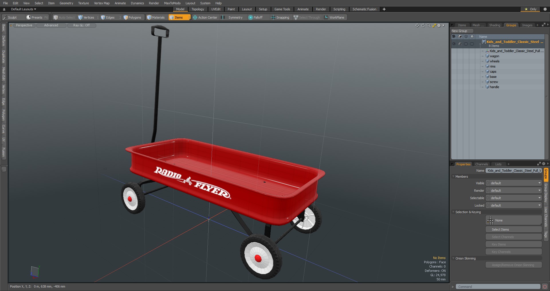 3D Kids and Toddler Classic Steel Pull Wagon