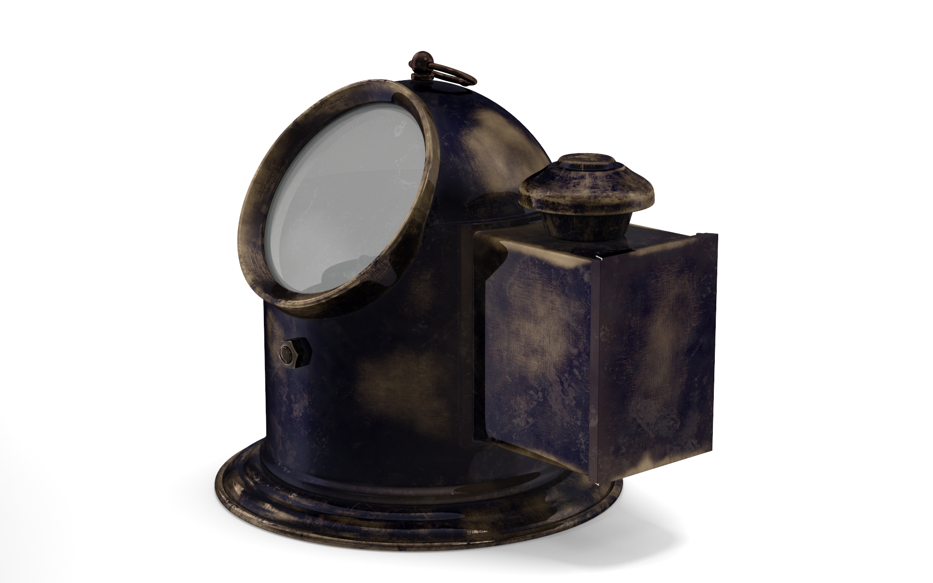 Vintage Nautical Ship Gimbal Compass Black 3D