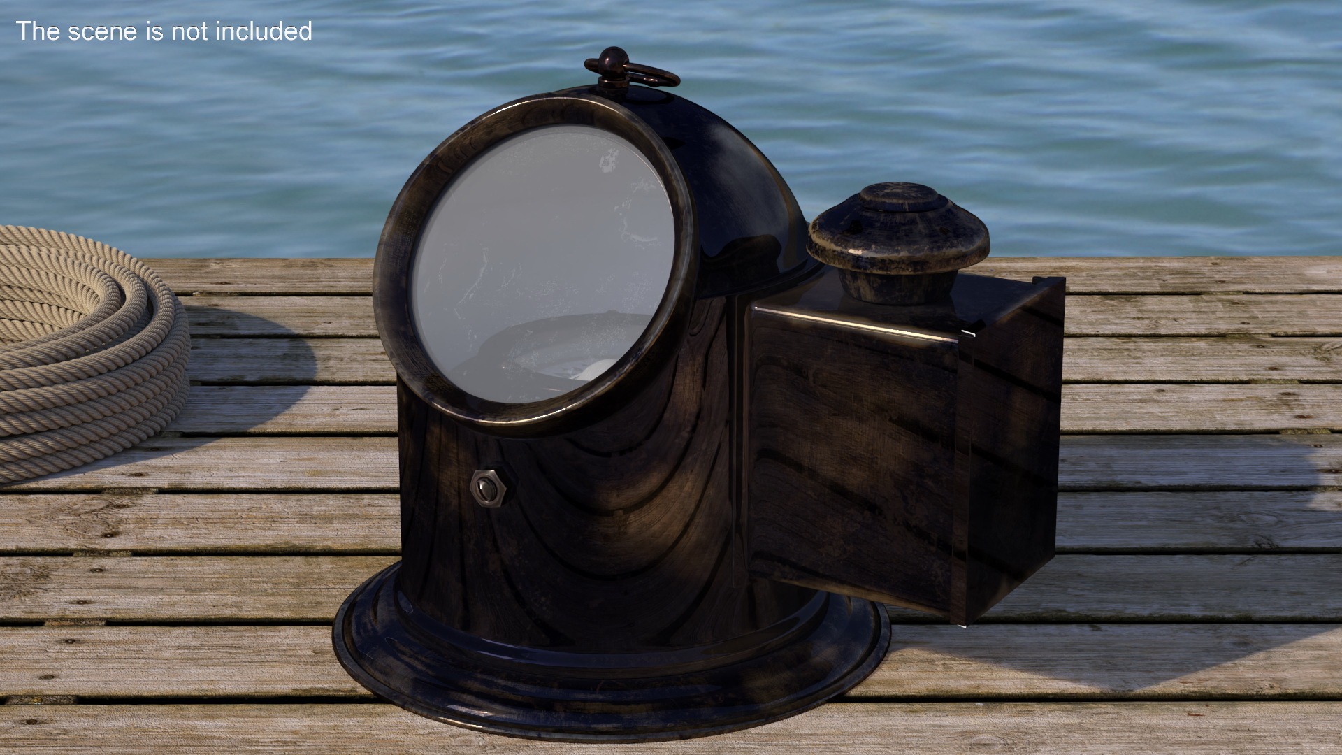 Vintage Nautical Ship Gimbal Compass Black 3D