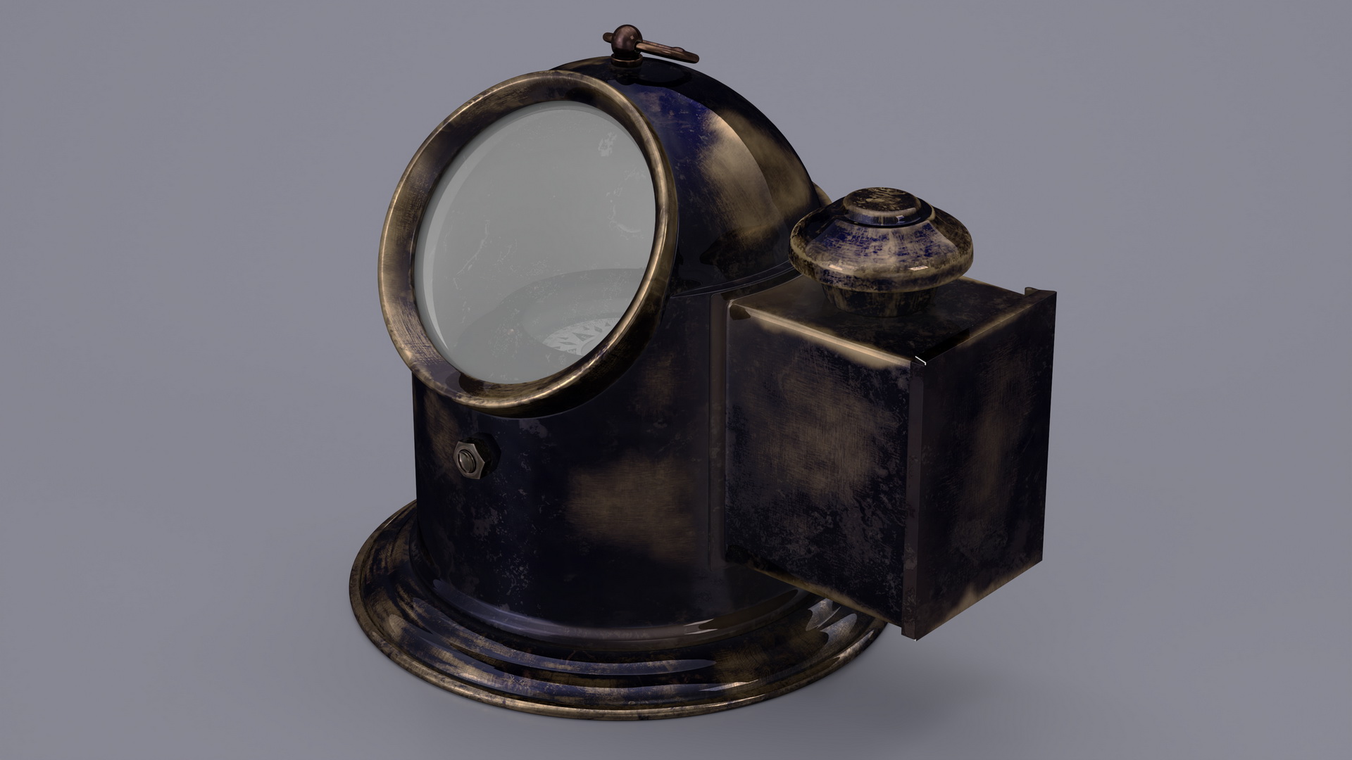 Vintage Nautical Ship Gimbal Compass Black 3D
