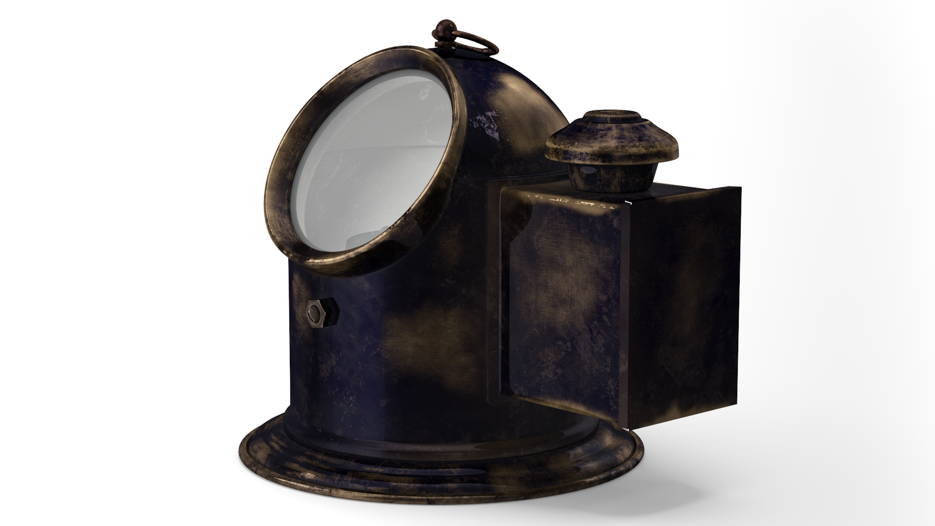 Vintage Nautical Ship Gimbal Compass Black 3D