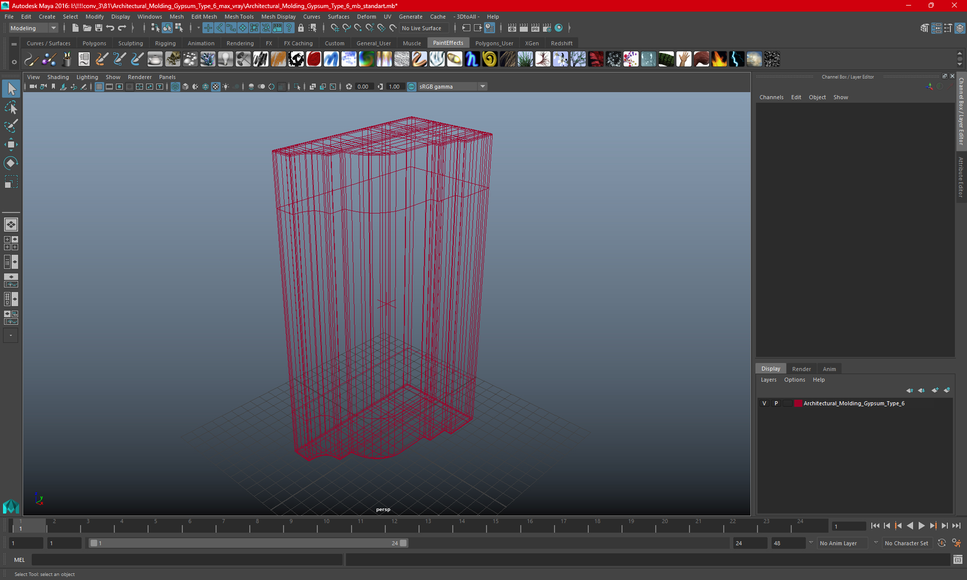 3D model Architectural Molding Gypsum Type 6