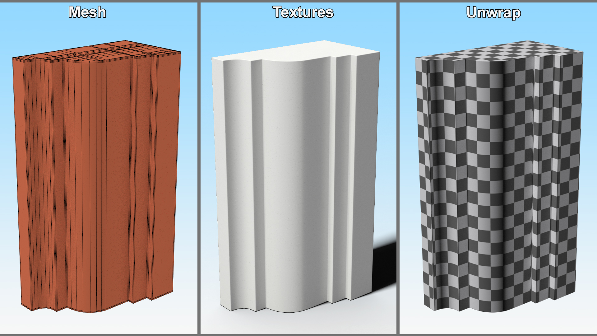 3D model Architectural Molding Gypsum Type 6