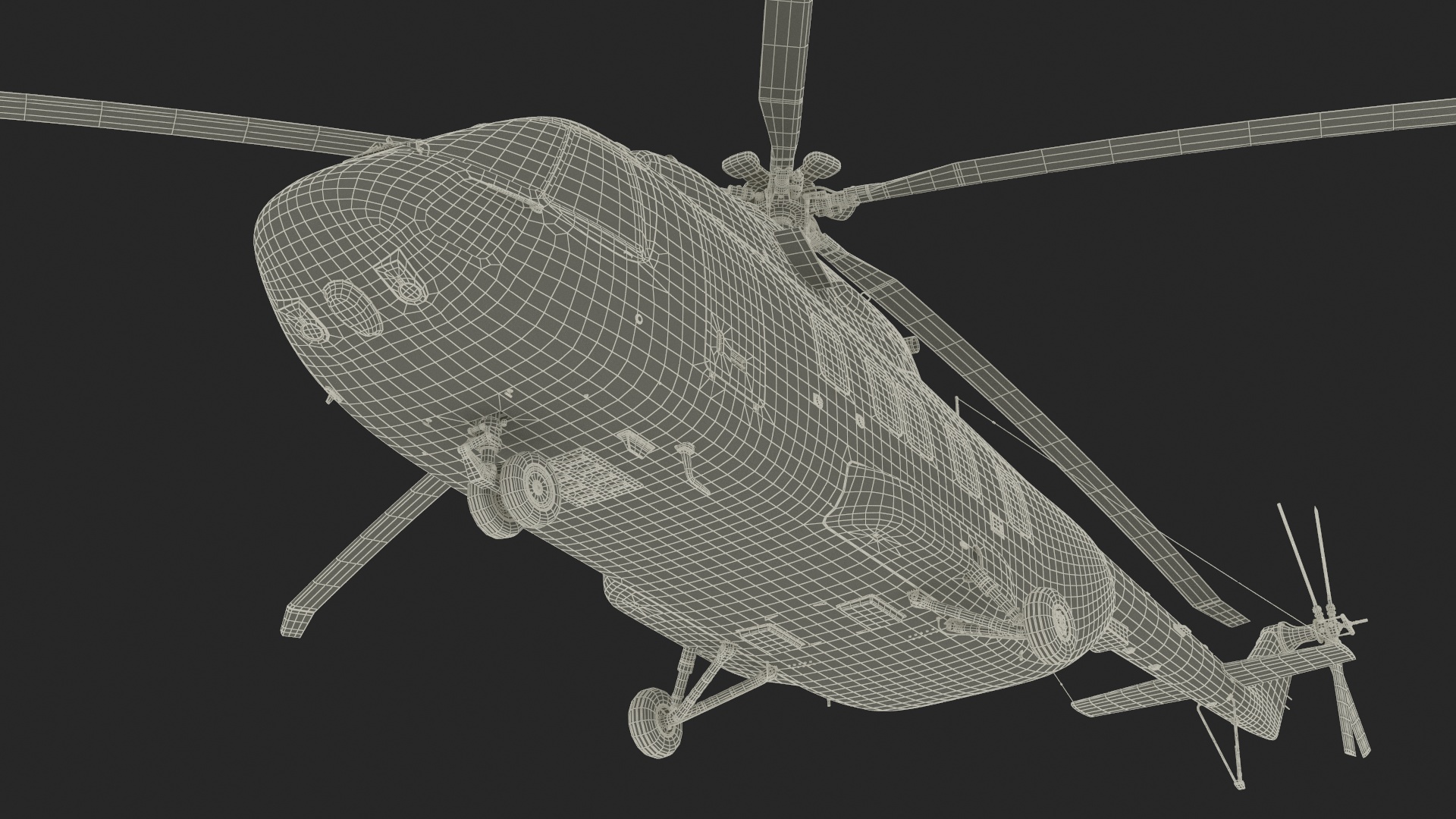 3D Helicopter MI-171 A3 White