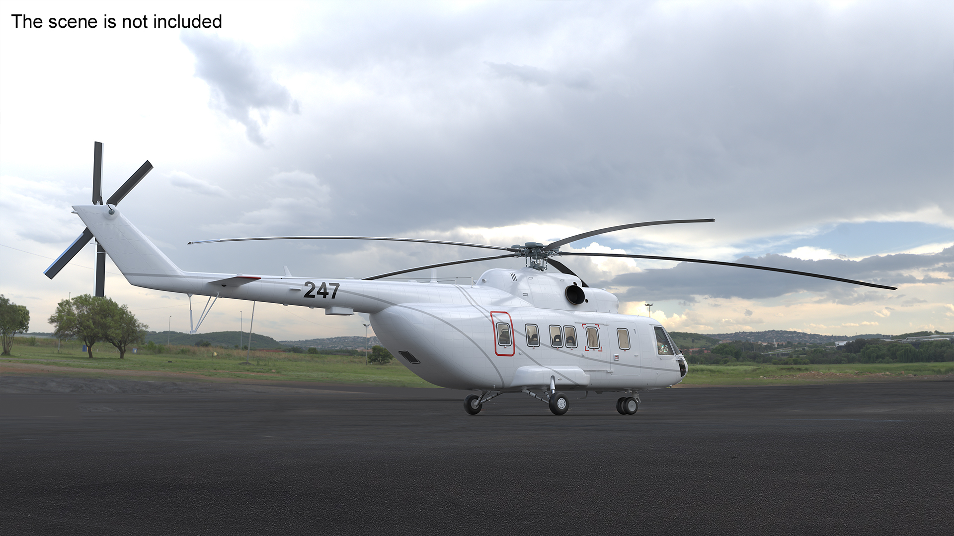 3D Helicopter MI-171 A3 White
