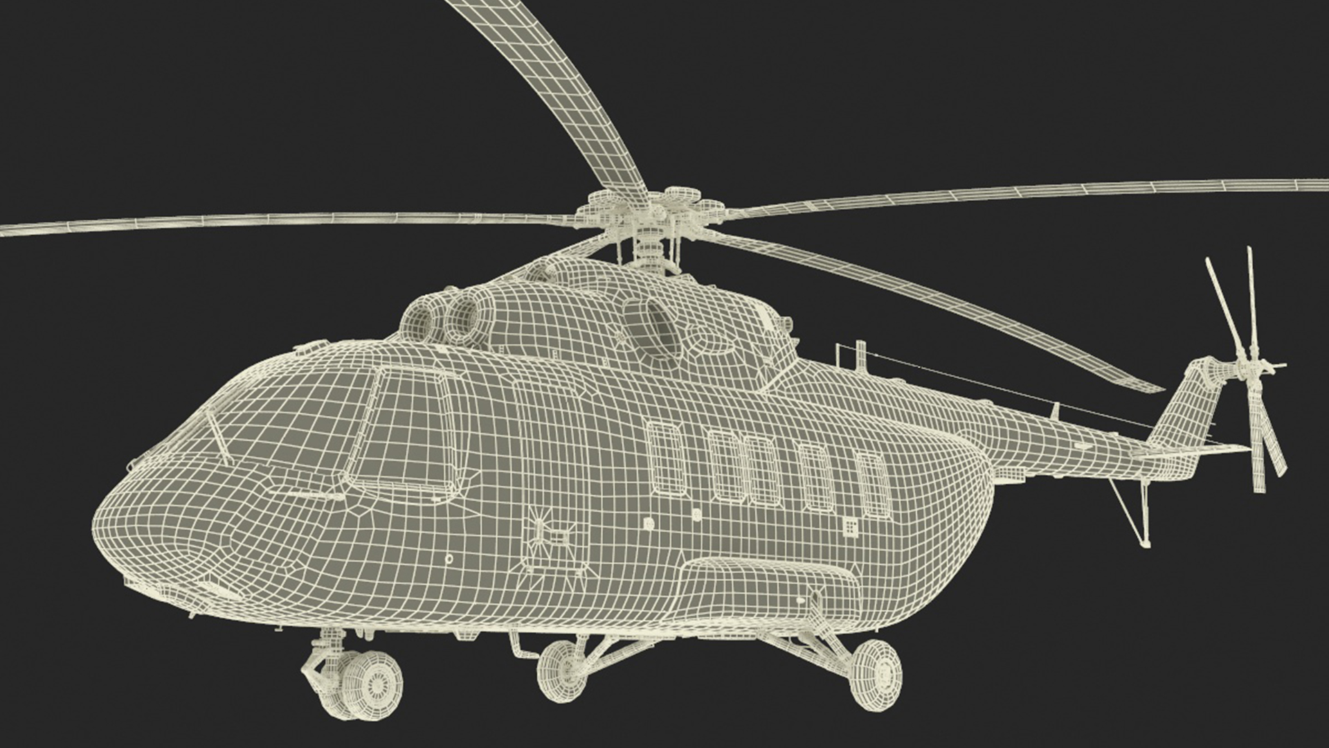 3D Helicopter MI-171 A3 White