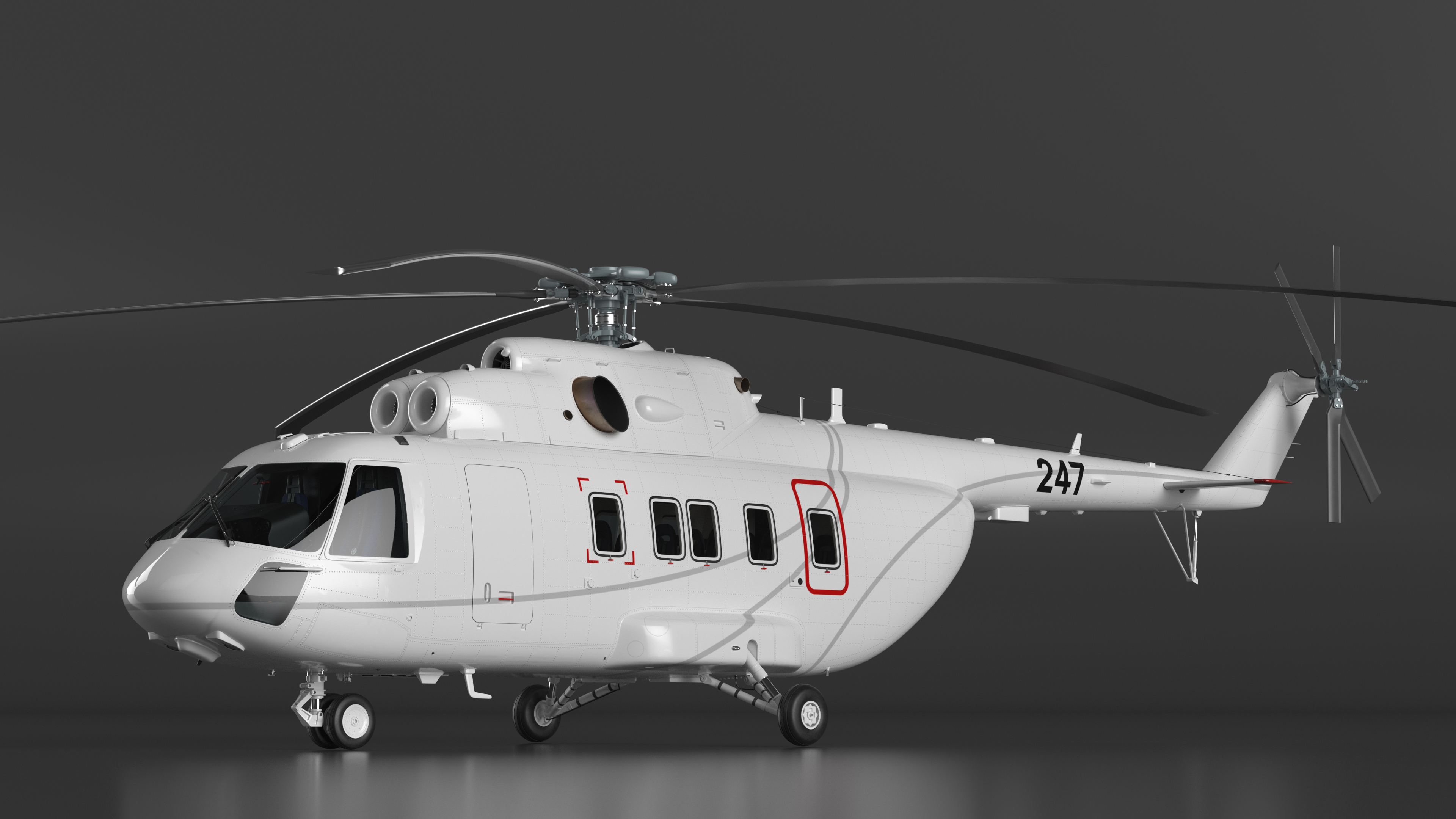 3D Helicopter MI-171 A3 White