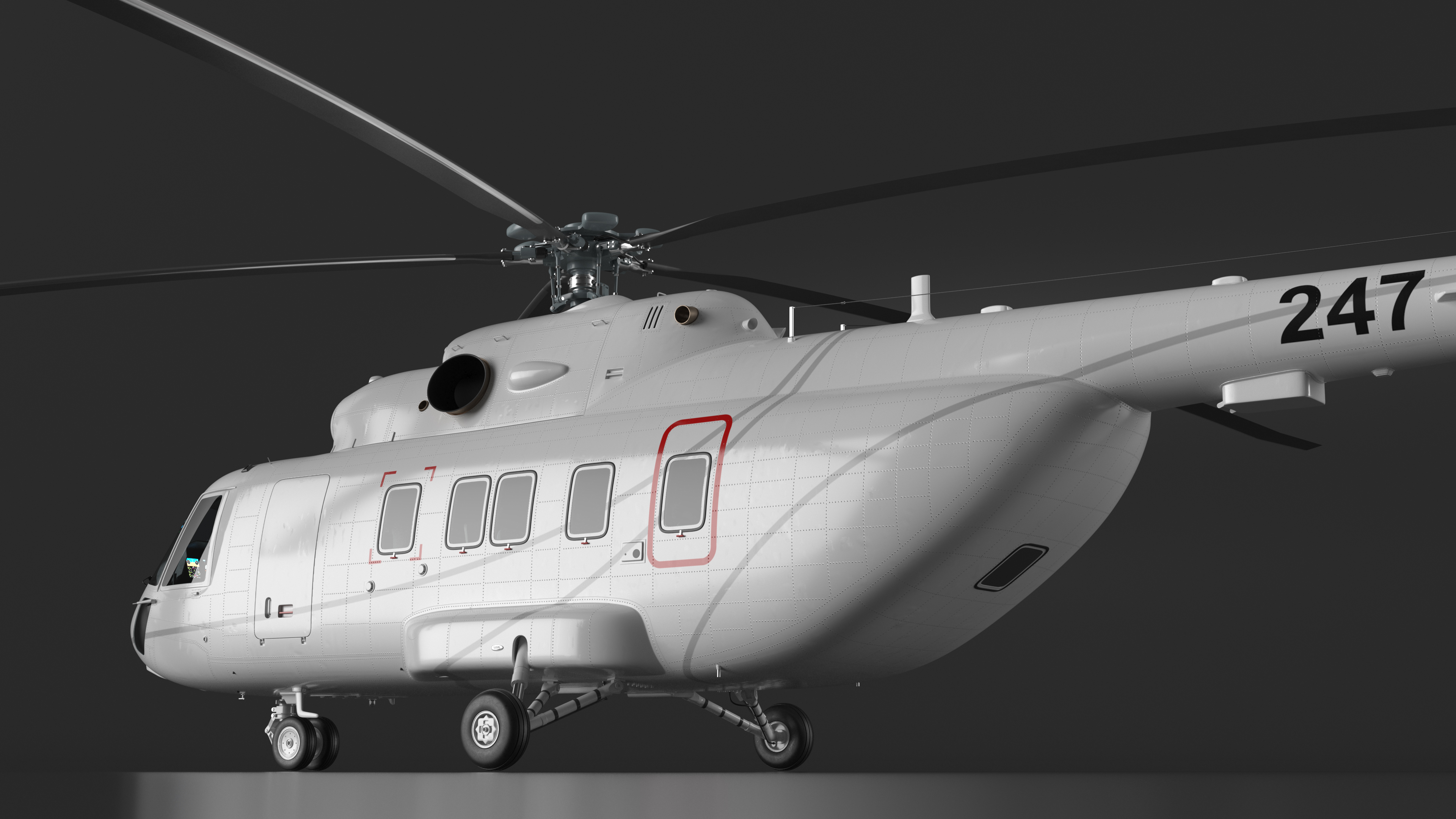 3D Helicopter MI-171 A3 White