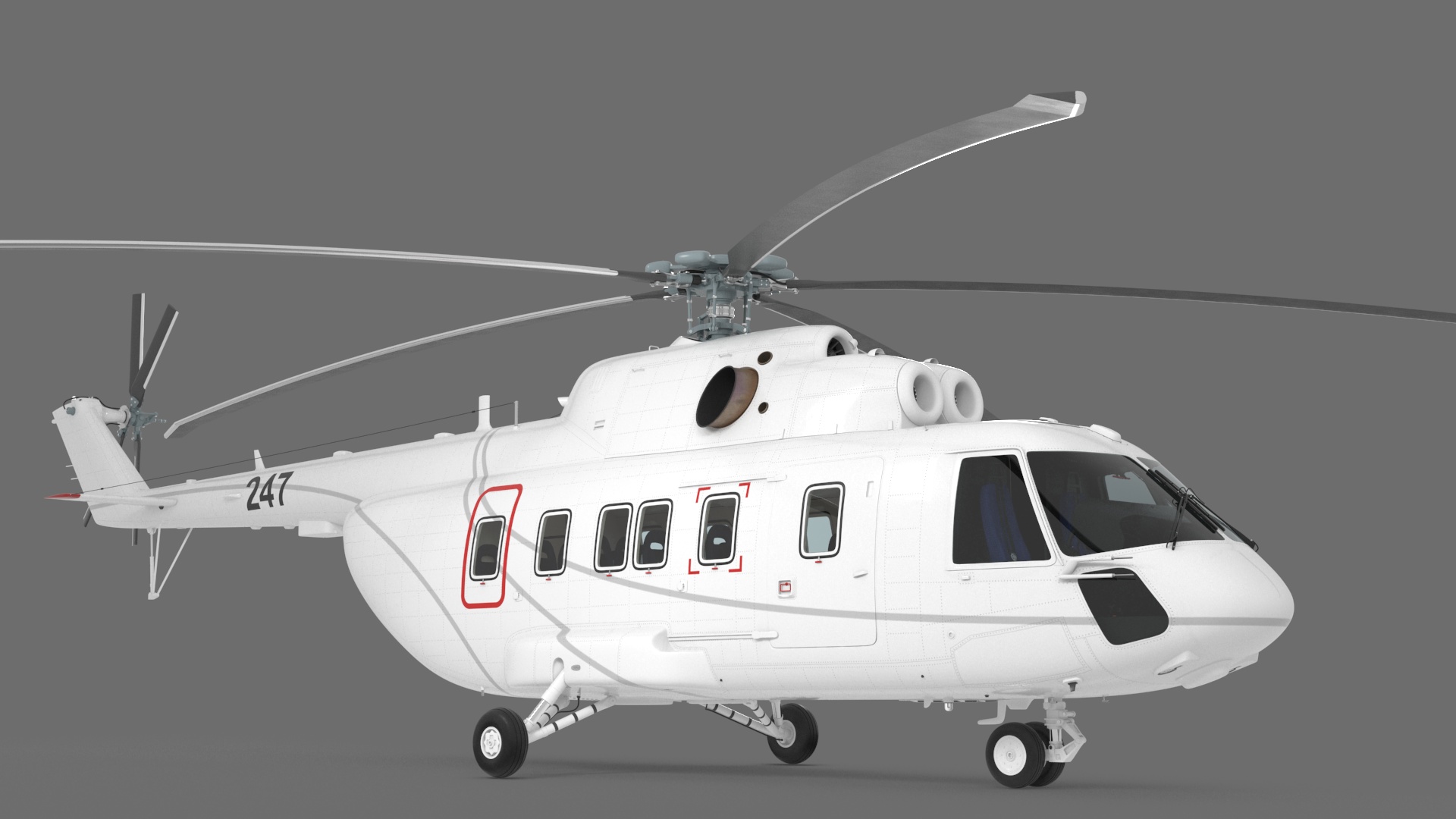 3D Helicopter MI-171 A3 White