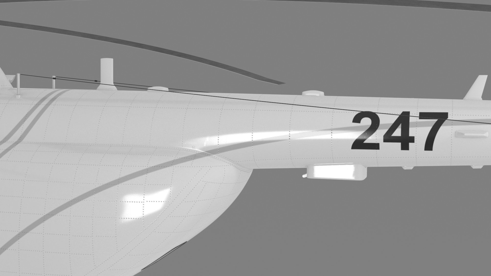3D Helicopter MI-171 A3 White