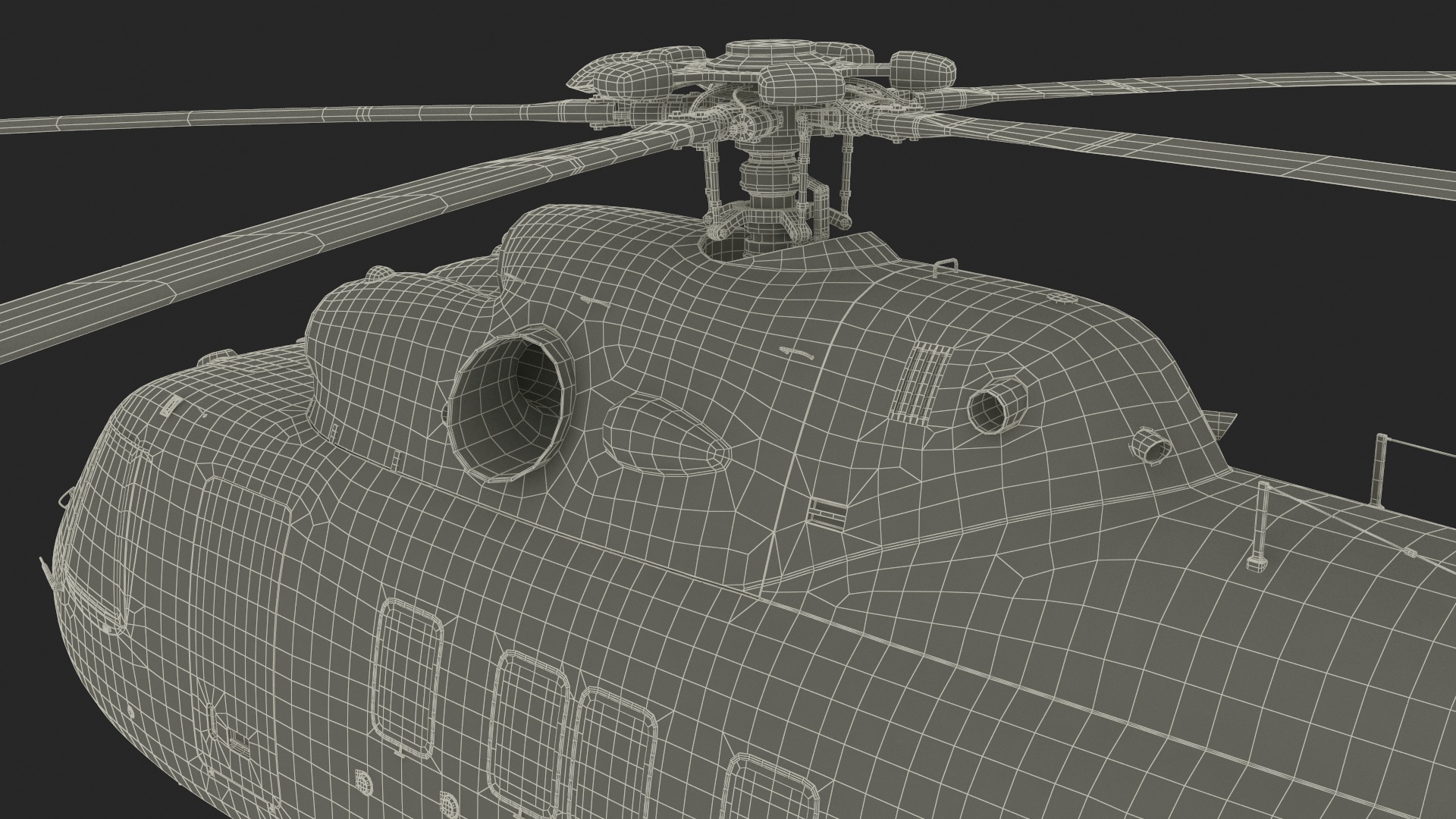 3D Helicopter MI-171 A3 White