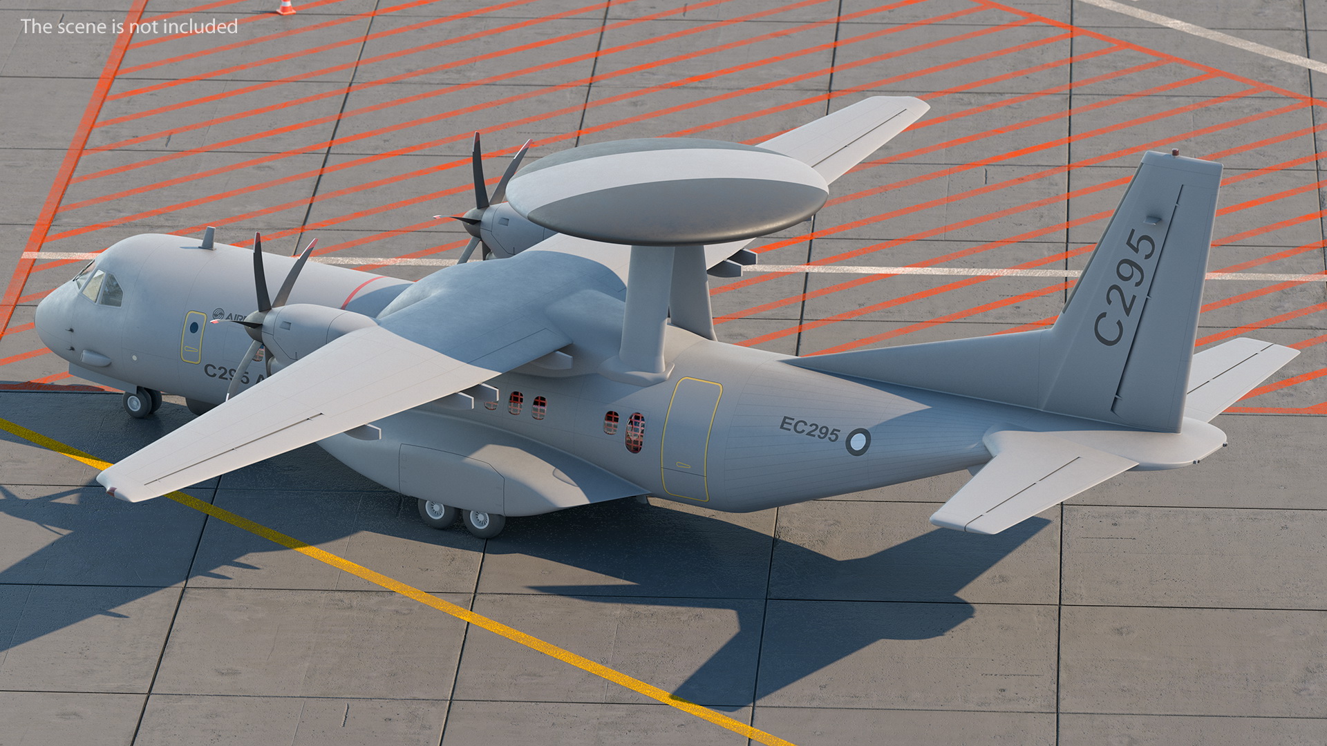 Airbus Military C295 AEW-C Turboprop Aircraft Rigged 3D