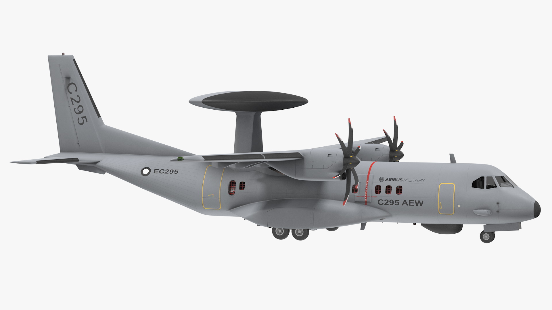 Airbus Military C295 AEW-C Turboprop Aircraft Rigged 3D