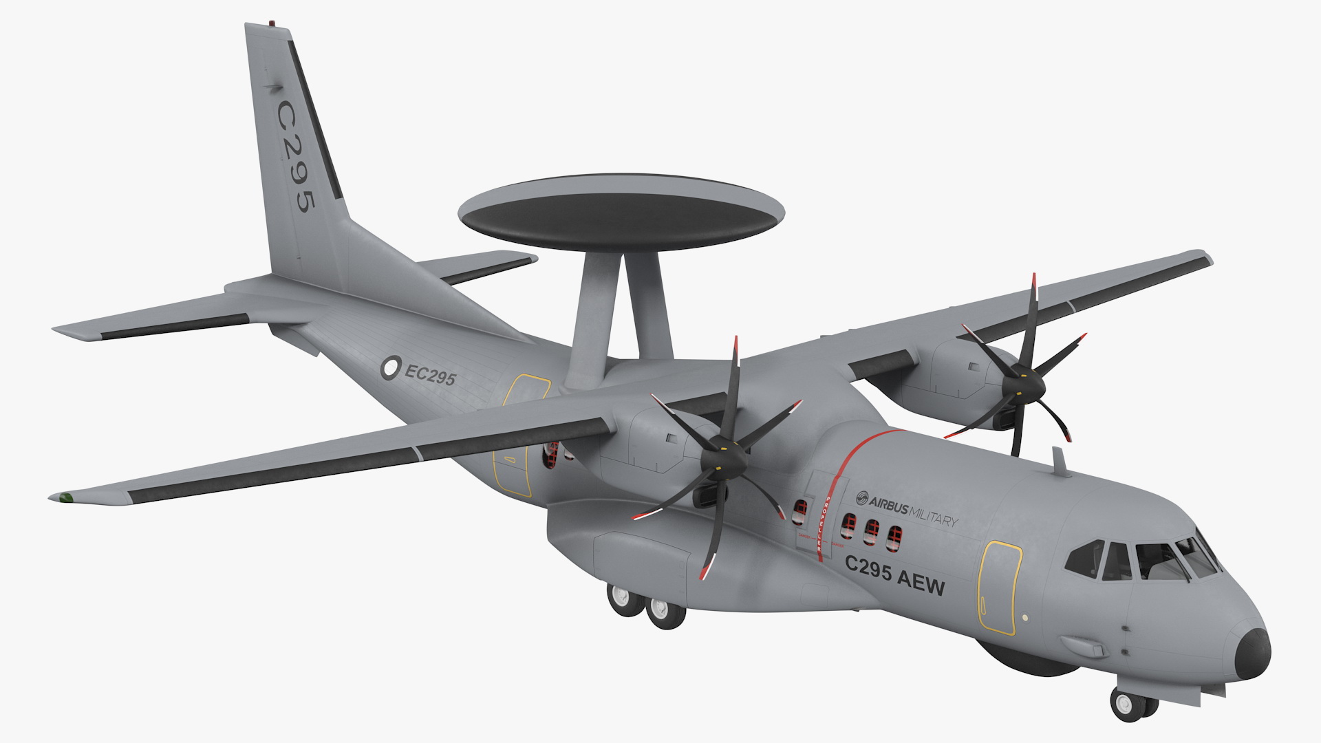 Airbus Military C295 AEW-C Turboprop Aircraft Rigged 3D