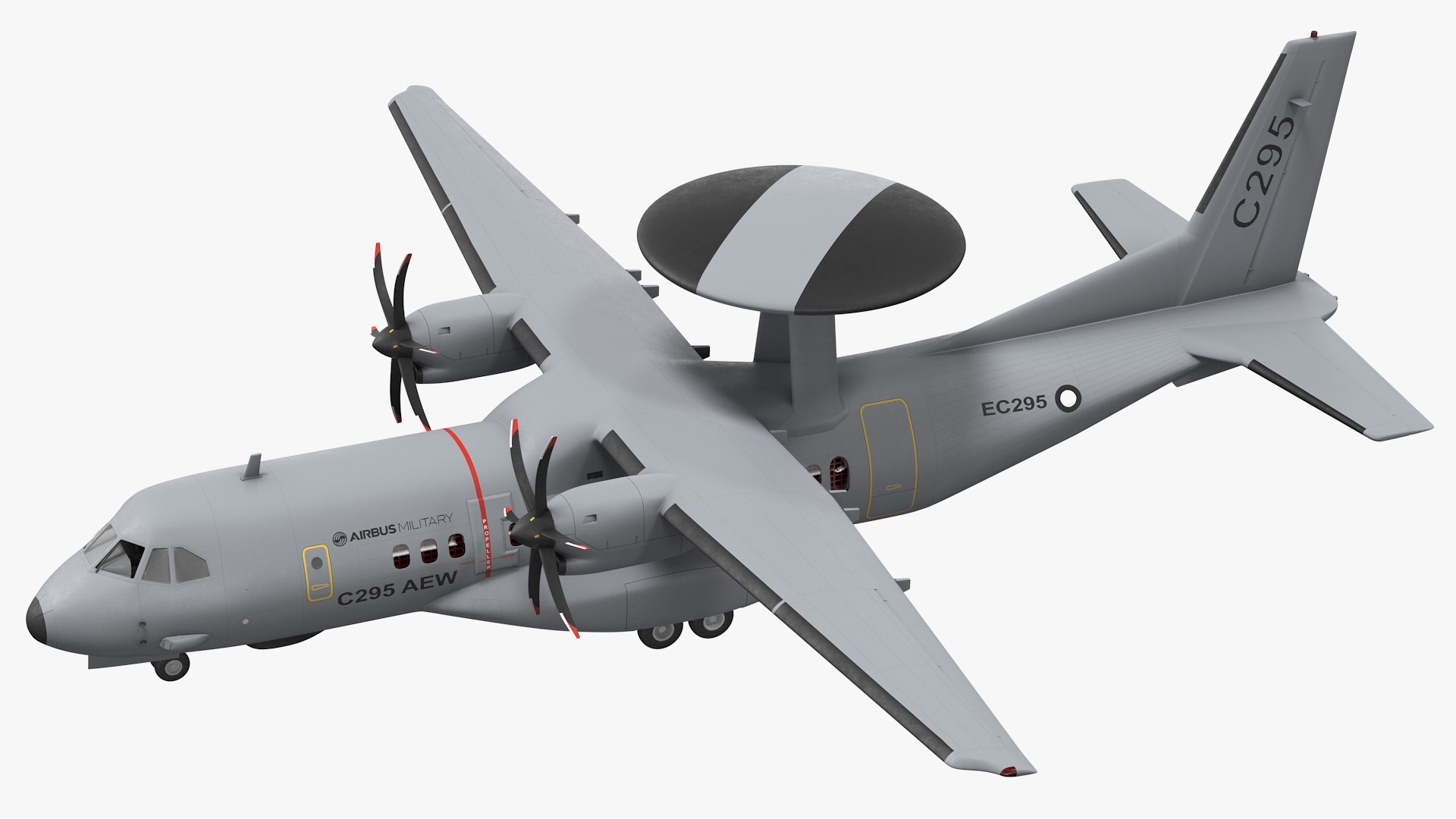Airbus Military C295 AEW-C Turboprop Aircraft Rigged 3D