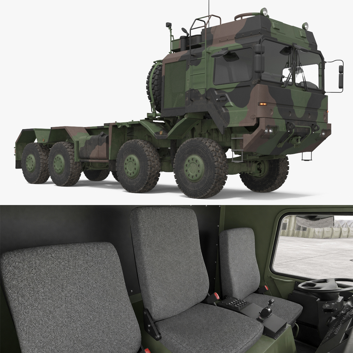 Tactical Military Truck Green Camo