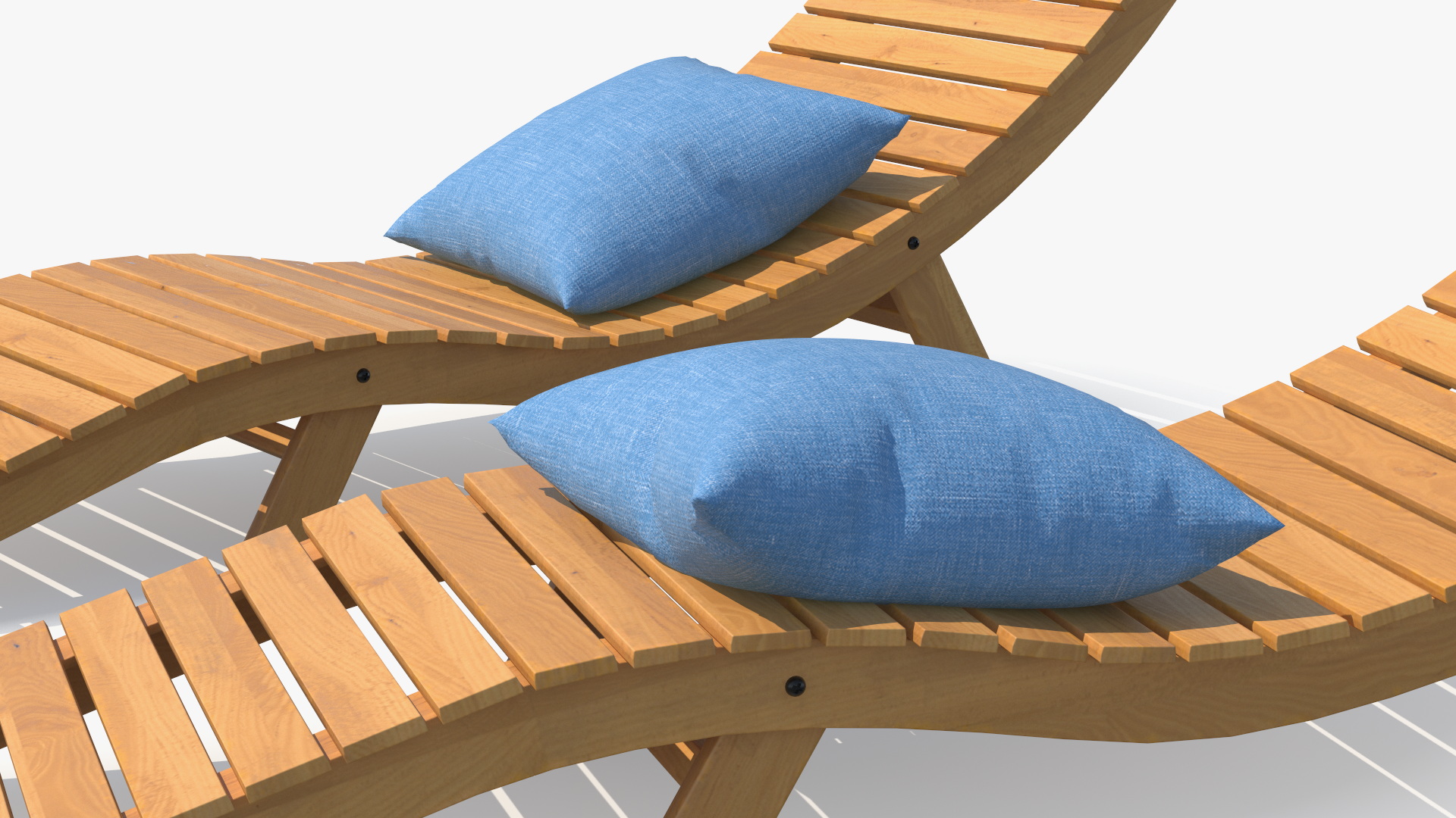 3D Beach Loungers with Umbrella model