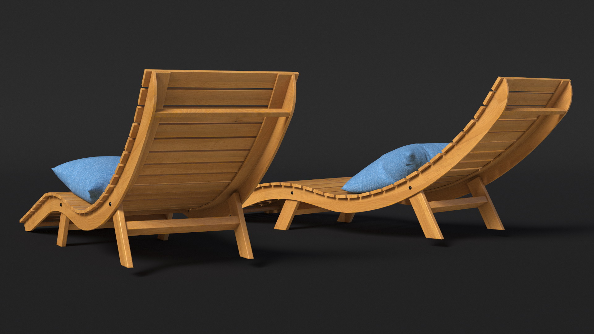 3D Beach Loungers with Umbrella model