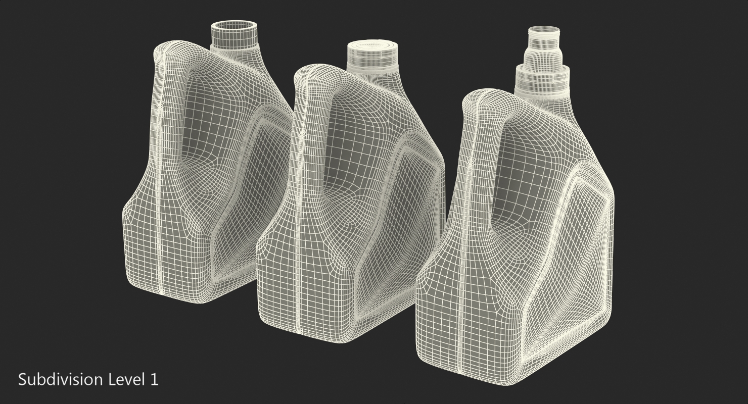 Engine Mobil Oil Bottles 3D model