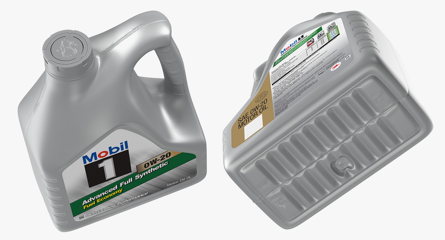 Engine Mobil Oil Bottles 3D model