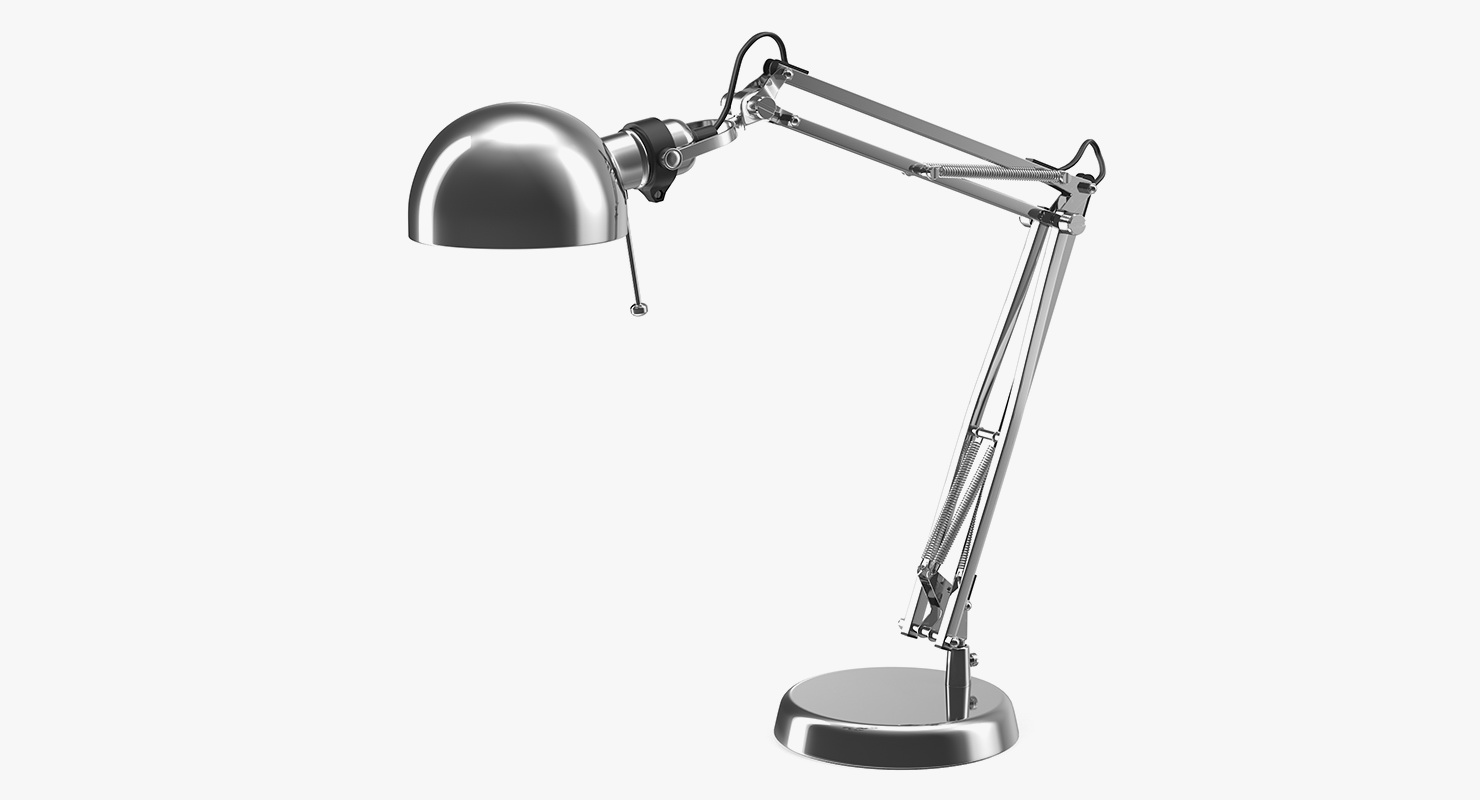 3D Chromium Desk Lamp model