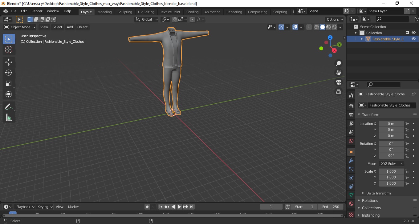 3D model Fashionable Style Clothes