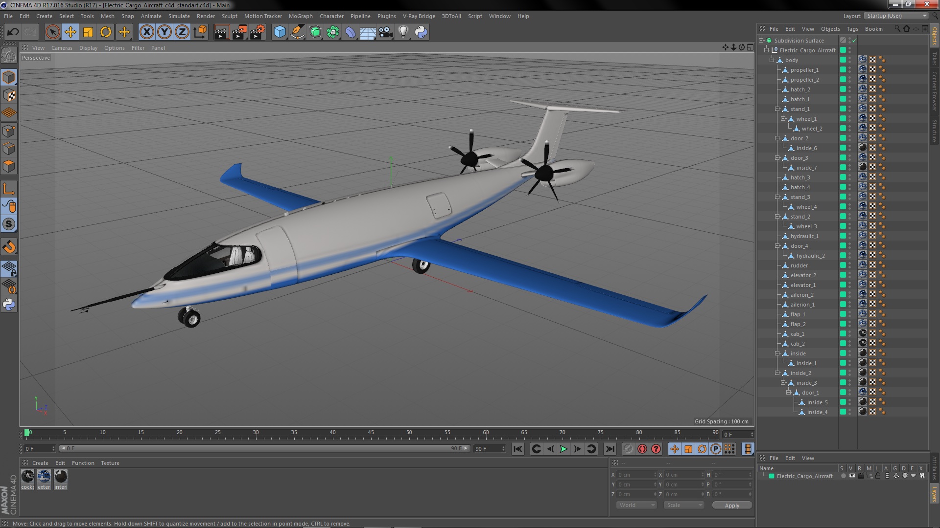3D Electric Cargo Aircraft model