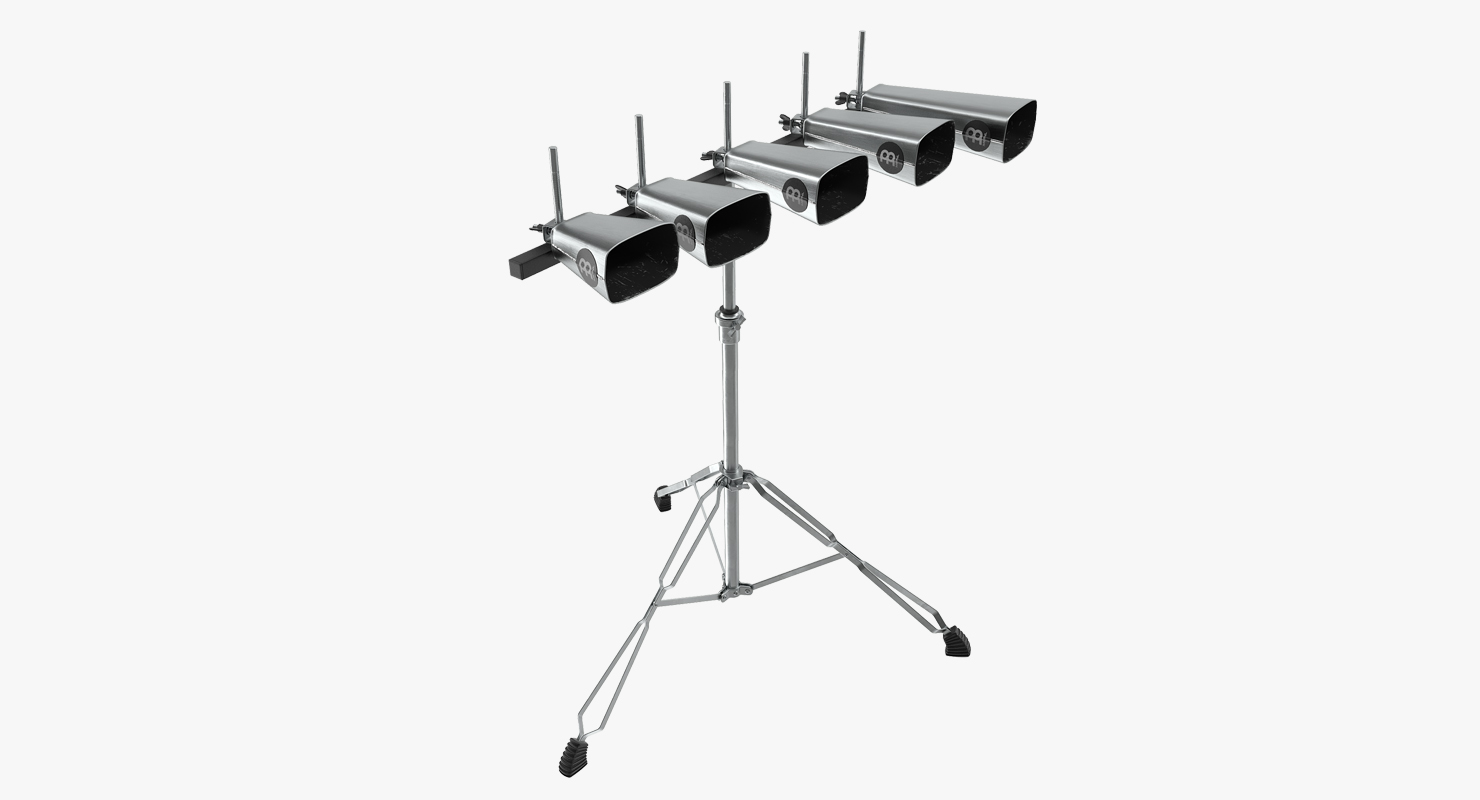 3D model Percussion 5 Cowbell Set With Stand