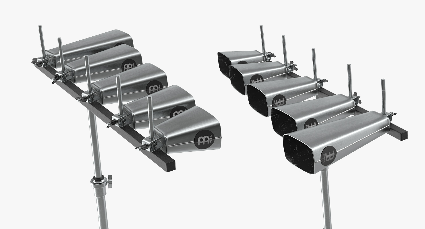 3D model Percussion 5 Cowbell Set With Stand