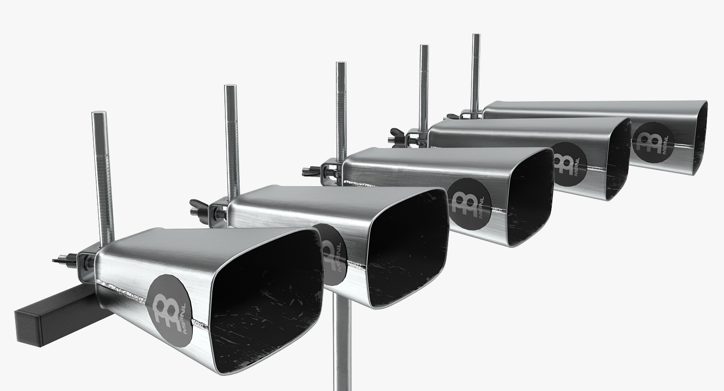 3D model Percussion 5 Cowbell Set With Stand