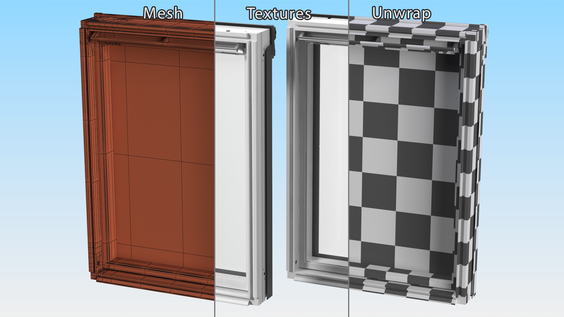 3D model Center Pivot Roof Window 78 x 118 Closed
