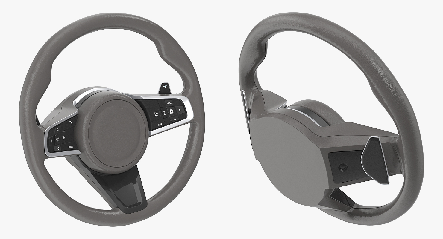 3D model Steering Wheel with Airbag Animated