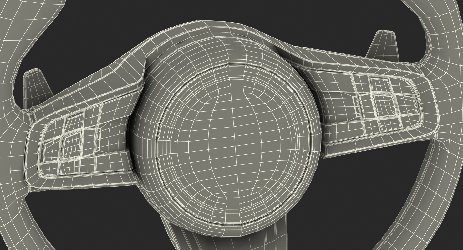 3D model Steering Wheel with Airbag Animated