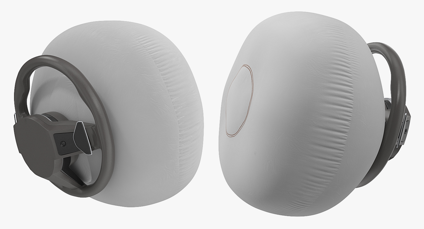 3D model Steering Wheel with Airbag Animated