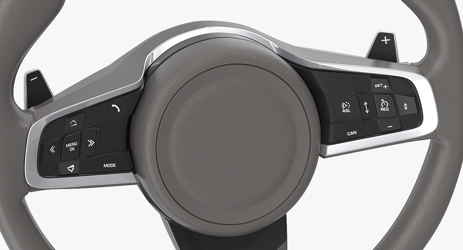 3D model Steering Wheel with Airbag Animated