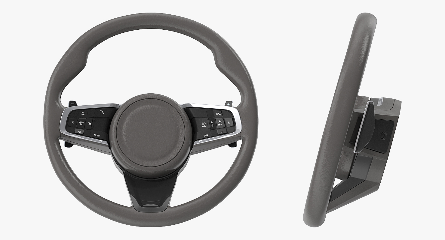 3D model Steering Wheel with Airbag Animated